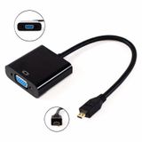 Micro Hdmi to Vga Kablo Dönüştürücü Çevirici Adaptör Siyah