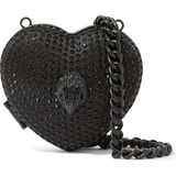 Micro Heart Clutch Bag, Kalp Şekilli Mini Zincirli Çanta Tek Boy Kadın Tasarımı - Siyah