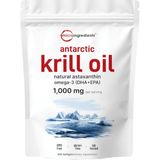 Micro Ingredients Antarctic Krill Oil 1000MG 300 Soft-Gels, Rich In Omega-3s Epa, Dha Natural Astaxanthin, Immune System Brain Health, Easy To Swallow. - Aromasız