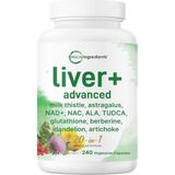 Micro Ingredients Liver Advanced+ 240 Veggie Capsul. 20-In-1 Complex With Milk Thistle, Dandelion, Nad, Nac, Ala, Tudca, Glutathione, Artichoke, Turmeric, Astragalus - Aromasız