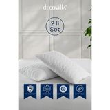 Micro Kapitone Yastık Alezi Sıvı Geçirmez 2 Li Set Yastık Koruyucu 50X70 - Beyaz - 50 x 70 cm