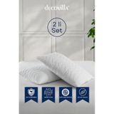 Micro Kapitone Yastık Alezi Sıvı Geçirmez 2 Li Set Yastık Koruyucu 50x70 Beyaz