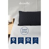 Micro Kapitone Yastık Alezi Sıvı Geçirmez Tekli Yastık Koruyucu 50X70 - Antrasit - 50x70 cm