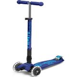 Micro Maxi Deluxe 3 Tekerlekli Foldable Katlanabilir Led Aydınlatmalı Navy Blue Mavi Scooter