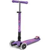 Micro Maxi Deluxe 3 Tekerlekli Foldable Katlanabilir LED Aydınlatmalı Purple Mor Scooter