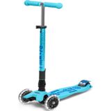 Micro Maxi Deluxe Foldable Katlanabilir 3 Tekerli LED Aydınlatmalı Bright Blue Mavi Scooter