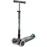 Micro Maxi Deluxe Katlanabilir LED Işıklı 3 Tekerlekli 5-12 Yaş Çocuk Scooter - Gri - Standart