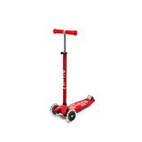 Micro Maxi Deluxe Led Işıklı 3 Tekerlekli 5+ Yaş Çocuk Scooter - Kırmızı