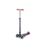 Micro Maxi Deluxe Led Işıklı Katlanabilir 3 Tekerlekli 5-12 Yaş Çocuk Scooter - Lacivert
