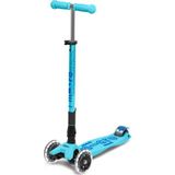 Micro Maxi Deluxe LED Işıklı Katlanabilir 3 Tekerlekli 5-12 Yaş Çocuk Scooter - Mavi - Standart