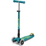 Micro Maxi Deluxe LED Işıklı Katlanabilir 3 Tekerlekli 5-12 Yaş Çocuk Scooter - Yeşil - Standart