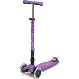 Micro Maxi Deluxe LED Işıklı Katlanabilir 3 Tekerlekli 5 Yaş ve Üzeri Çocuk Scooter - Mor - Standart