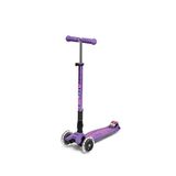 Micro Maxi Deluxe Led Işıklı Katlanabilir 3 Tekerlekli 5 Yaş Ve Üzeri Çocuk Scooter - Mor