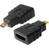 Micro Mikro HDMI To HDMI Çevirici Aparat - HDMI Dişi Micro HDMI Erkek Adaptör - Siyah