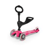 Micro Mini 3in1 Deluxe Scooter, 3 Tekerlekli, Pembe, 1-5 Yaş, 20-50 kg Taşıma Kapasitesi, Çıkarılabilir Koltuklu