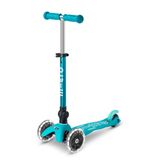 Micro Mini Deluxe Foldable Led 3 Tekerlekli Katlanabilir Scooter Aqua, 2-5 Yaş, Işıklı Tekerlekler, Ayarlanabilir Gidon, 50Kg Taşıma Kapasitesi