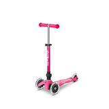 Micro Mini Deluxe Işıklı Katlanabilir 3 Tekerlekli 2-5 Yaş Mini Çocuk Scooter - Pembe
