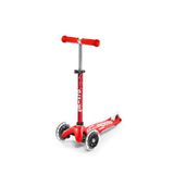 Micro Mini Deluxe Led Işıklı Ayarlanabilir Gidonlu 3 Tekerlekli 2-5 Yaş Çocuk Scooter - Kırmızı