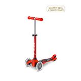 Micro Mini Minilino Led Işıklı Ayarlanabilir Gidonlu 3 Tekerlekli 1-5 Yaş Çocuk Scooter - Kırmızı