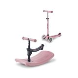 Micro Mini Rock & Go LED 6in1 Arada Çocuk Scooter & Sallanır Oyuncak (1–6 Yaş) | Dönüştürülebilir Ride-On & Scooter | LED Tekerlek | Ayarlanabilir T-Bar | 4 Renk Seçeneği (Dusty Pink)
