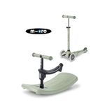 Micro Mini Rock & Go LED 6in1 Arada Çocuk Scooter & Sallanır Oyuncak (1–6 Yaş) | Dönüştürülebilir Ride-On & Scooter | LED Tekerlek | Ayarlanabilir T-Bar | 4 Renk Seçeneği (Olive Sage)