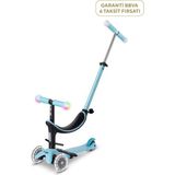 Micro MINI2GROW Deluxe Magic LED Işıklı 3'ü 1 Arada 3 Tekerlekli 1-6 Yaş Çocuk Scooter - Mavi - Standart
