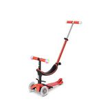 Micro Mini2grow Magic Led Işıklı Oturaklı Ebeveyn İtme Çubuklu Ayarlanabilir 3 Tekerlekli 12 Ay Ve Üzeri Çocuk Scooter - Kırmızı