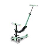 Micro Mobility Micro Mini2Grow Deluxe Magic LED Scooter, cam elyaf takviyeli plastik, küçük çocuklar için nane renginde, MMD357