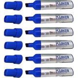 Micro Permanent Markör Marker Kesik Uçlu Koli Kalemi Mavi 10 mm Çuval Kalemi Silinmez 6 Adet 1 Paket