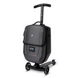 Micro Scooter Luggage 4.0, Bagaj Valiz Çanta Siyah, 33 L Kapasiteli, Ayarlanabilir Gidonlu, Dizüstü Bilgisayar ve Giysi Bölmeli, 100 Kg Taşıma Kapasitesi
