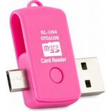Micro Sd Kart Okuyucu Otg USB Bellek Aktarım Adaptörü Pembe Android Telefon Uyumlu