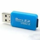 Micro SD Kart Okuyucu SDXC TF USB 2.0 T-Flash MicroSD TransFlash Hafıza Kartı Okuyucu Adaptör Yazıcı Mini Android Telefon Kamera PDA MP3 MP4 PC Mac Tablet TV Kutusu Uyumlu (MAVİ)