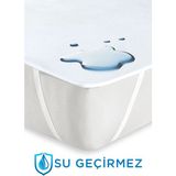 Micro Sıvı Geçirmez 4 Köşe Lastikli Yatak Koruyucu Alez | Tek Çift Battal Çocuk Bebek Alezi 11 Ölçü - Beyaz - 200 x 200 cm