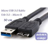 Micro USB 3.0 HDD Harddisk Yüksek Hız Şarj Data Kablosu 30 cm