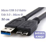 Micro USB 3.0 HDD Harddisk Yüksek Hız Şarj Data Kablosu 50 cm