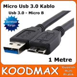 Micro USB 3.0 Kablo HDD Harddisk Yüksek Hız Şarj Data Kablosu 1m