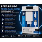 Micro USB Hızlı Şarj Kablosu Seti 18W Akıllı Korumalı Turbo Şarj Cihazı Qc 3.0 Hızlı Şarj Adaptörü - Beyaz