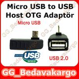 Micro USB OTG 90 Derece Samsung Sony LG HTC
