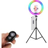 Microcase 26 cm Youtube Instagram Tiktok Selfie Rgb LED Halka Işık + 2.1 mt Tripod + Bluetooth Ku - Çok Renkli