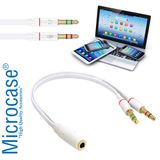 Microcase 2in1 Mikrofon ve Kulaklıktan 3.5 mm Çevirici Kablo Beyaz - Model No AL2313