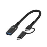 Microcase 2'si 1 Arada Type-C Lightning to USB 3.0 OTG Kablo - IOS ve Android Uyumlu Dönüştürücü-AL5823