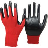 Microcase 3 Adet Kırmızı Siyah Nitril Kaplı Polyester Iş Eldiveni - AL2843 - 10 - Siyah - Kırmızı