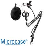 Microcase 3in1 Hareketli Tasarım Profesyonel Mikrofon Standı + Pop Filtre + Telefon Tutucu - AL2552