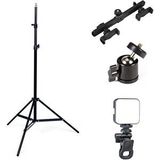 Microcase 3in1 Set 2.1 Metre Tripod + 1/4 360 Dönen Başlık + Softbox Işık - SİYAH AL5104 Siyah