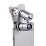 Microcase 60x Mini Cep Telefonu için Mandallı Mikroskop UV Ledli Cam Büyüteç - MMK102