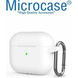Microcase Airpods 3. Nesil Kulaklık ve Şarj Ünitesi için Silikon Kılıf Beyaz-AL2830