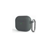 Microcase Airpods 3. Nesil Kulaklık ve Şarj Ünitesi için Silikon Kılıf Gri-AL2830