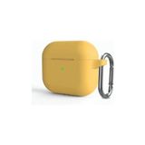 Microcase Airpods 3. Nesil Kulaklık ve Şarj Ünitesi için Silikon Kılıf Sarı-AL2830