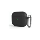 Microcase Airpods 3. Nesil Kulaklık ve Şarj Ünitesi için Silikon Kılıf Siyah-AL2830