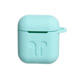 Microcase Airpods Kulaklık ve Şarj Ünitesi için Silikon Kılıf + Kulaklık Askılık + Çengel - Turkuaz